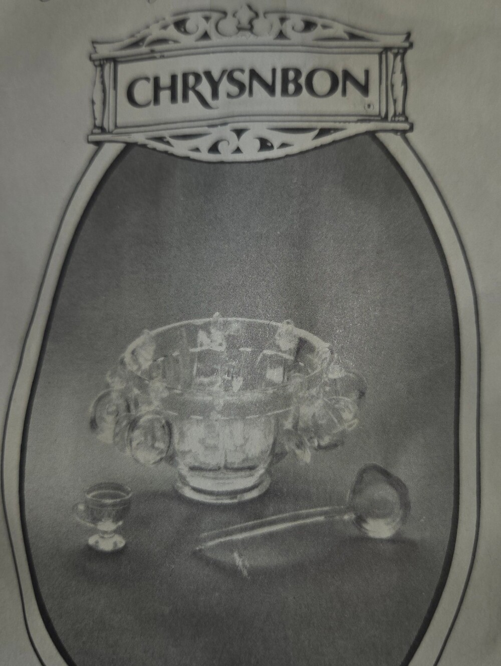 Vintage Chrysnbon Dollhouse Clear  Punch Bowl Kit